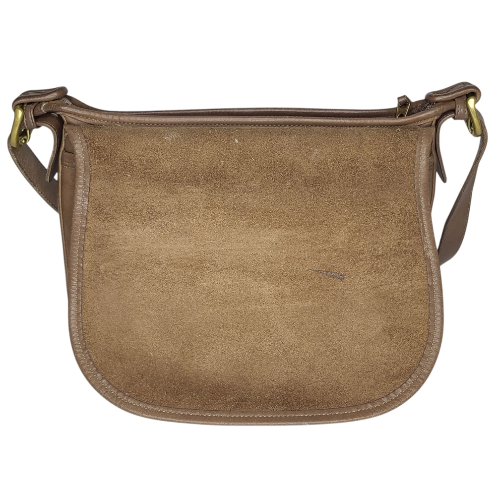 Coach Vintage Fletcher Saddle Flap Crossbody Taupe Leather Bag D6C-4150 - Picture 7 of 15